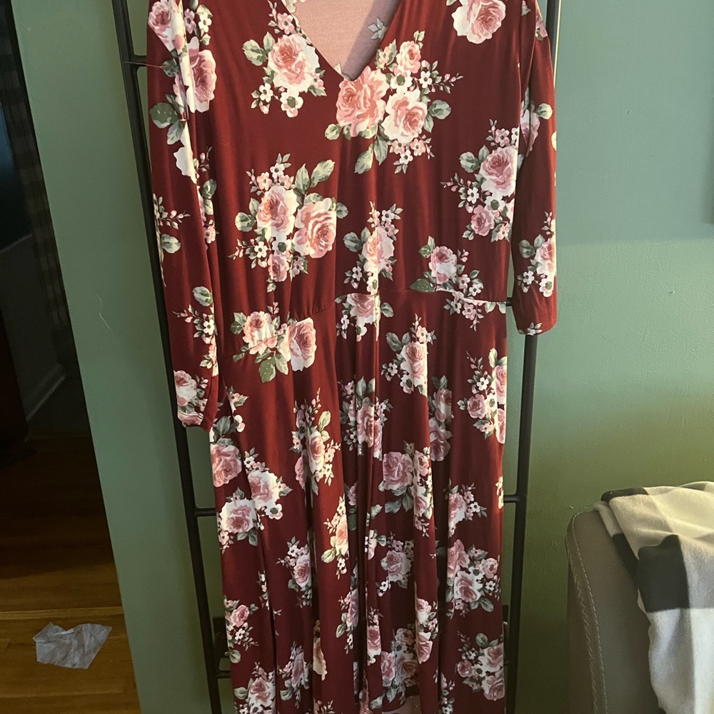 Agnes and Dora soft long-sleeves midi dress